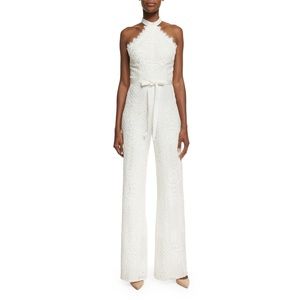 NWT Alexis “Maylina” Sleeveless Grecian Lace Jumpsuit in Ivory, Size Medium